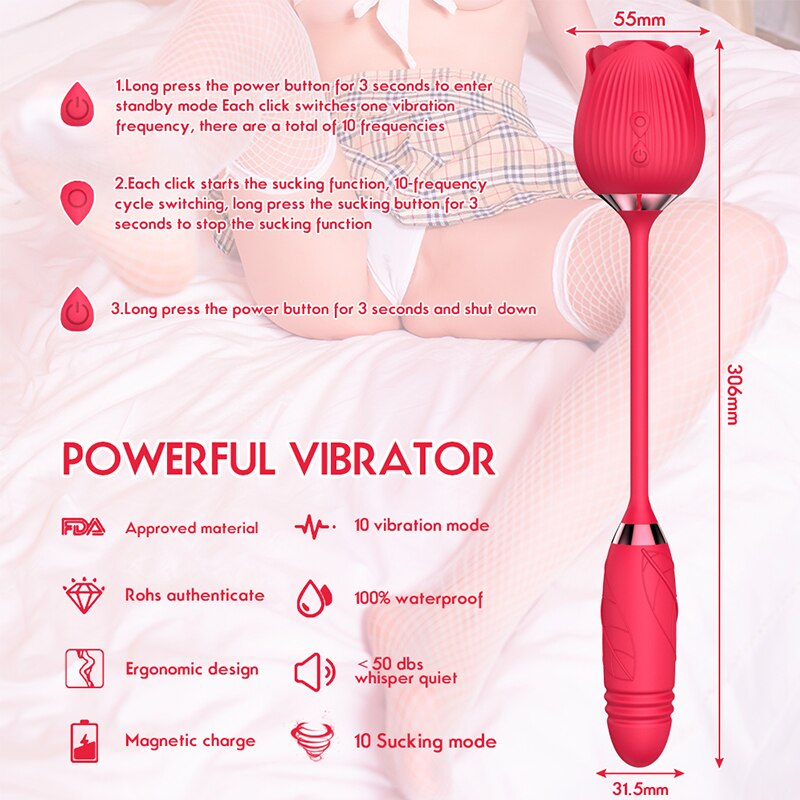 10 Speed Rose Sucking Vibrator Sex Toy