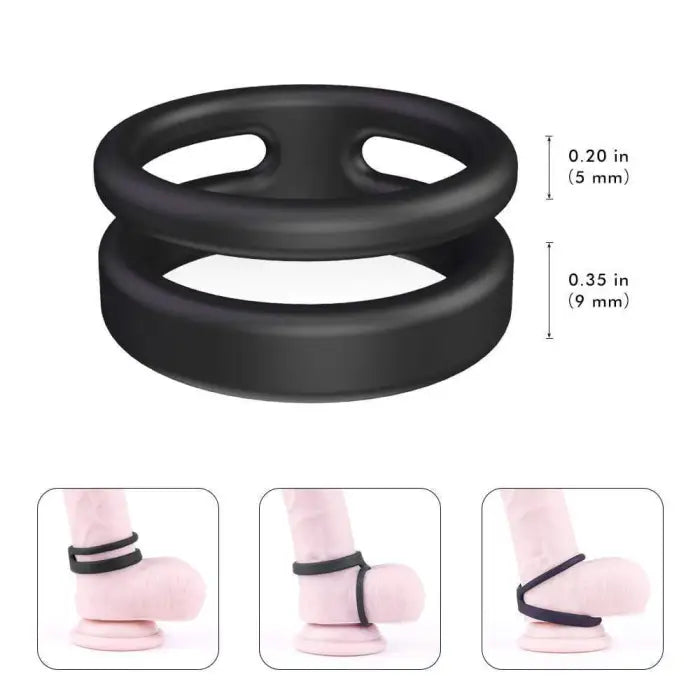 Silicone Dual Penis Ring Erection Enhancing
