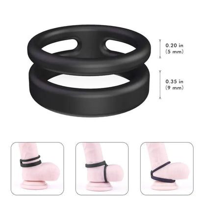 Silicone Dual Penis Ring Erection Enhancing