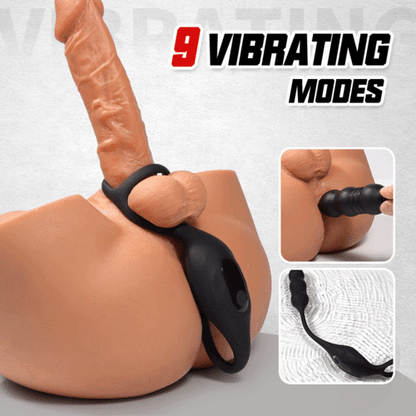 Buyging™ Wearable 9 Thrusting 9 Vibrating Prostate Massager with Dual Cock Rings