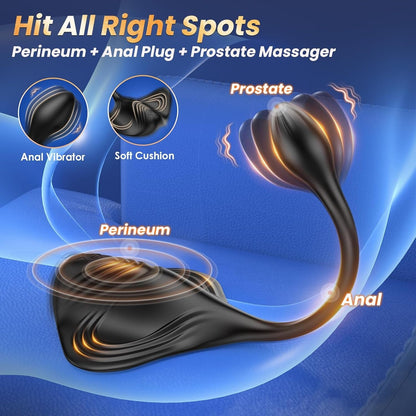 Buyging™ Dual Motor 9+9 Vibrator Anal Dildo Beads Prostate Massager & Penis Training Sit Ride Perineum Clitoral Stimulator