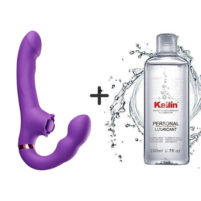 Buyging™ Strapless Strap-On G-Spot Dildo Vibrator With 10 Tapping Vibrating Modes