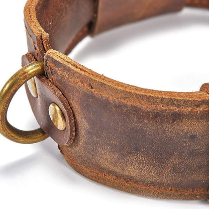 Brown Leather Adjustable Ankle Cuffs SM Toy