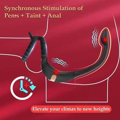 Vibrating penis ring stain stimulator with mini bullet, remote control, anal plug, prostate massager, penis ring, male vibrators for men, sex toys for adult partners