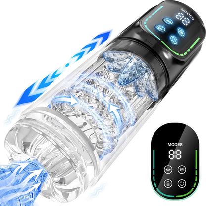 😍 Male Masturbator Penis Pump - Male Sex Toys for Men Sex Toy Pocket Pussy LCD with APP Stroker Adult Toys with 7 Thrusting 7 Rotating 5 Sucking Modes Vacuum Pumps & Enlargers🎁