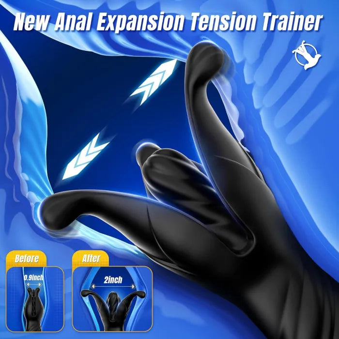 9 Tension Shock Flapping & 9 Thrusting Vibrating Prostate Massager & Uterine Stimulator