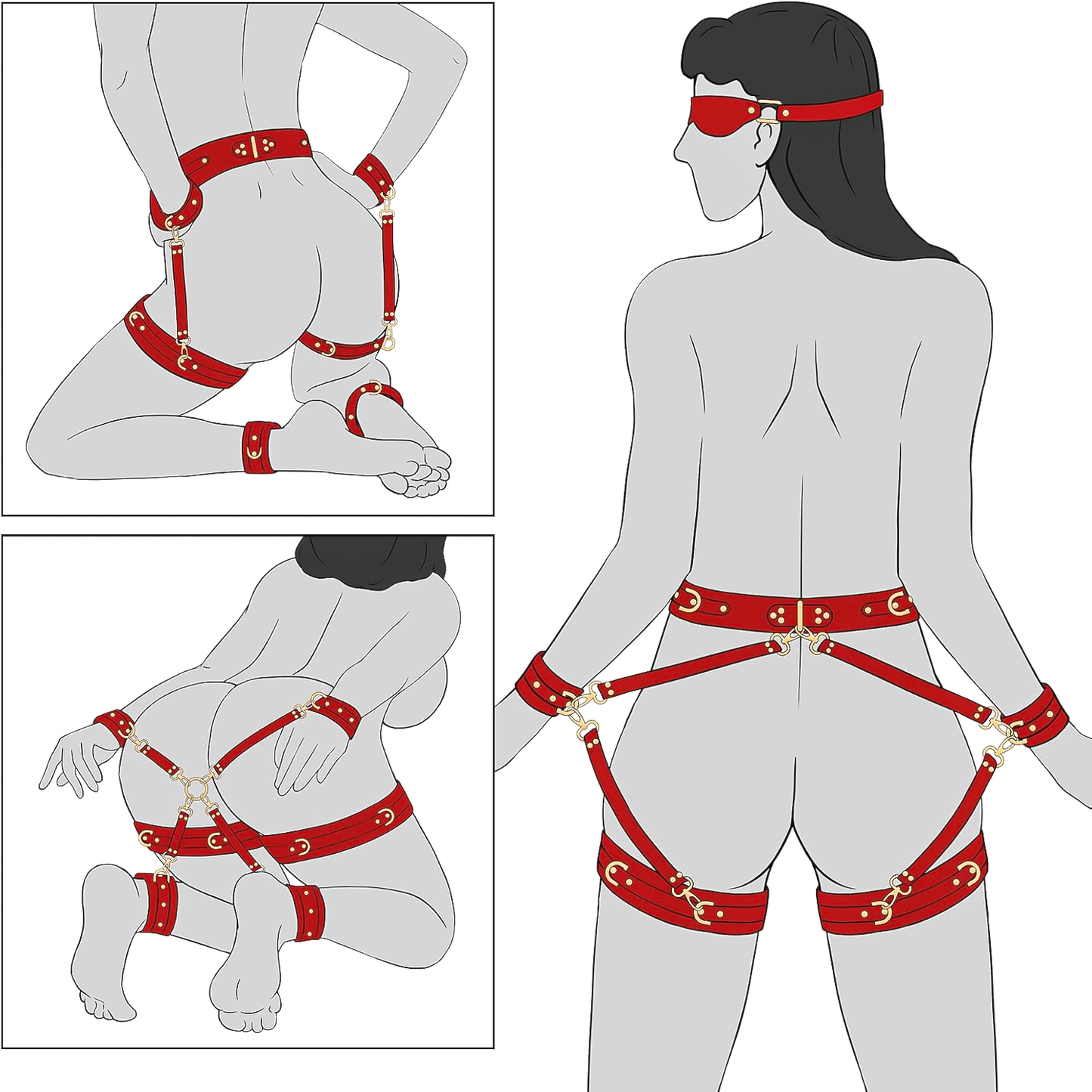 Buyging™ Sex Bondage BDSM Kit Restraints 7PCS Sets