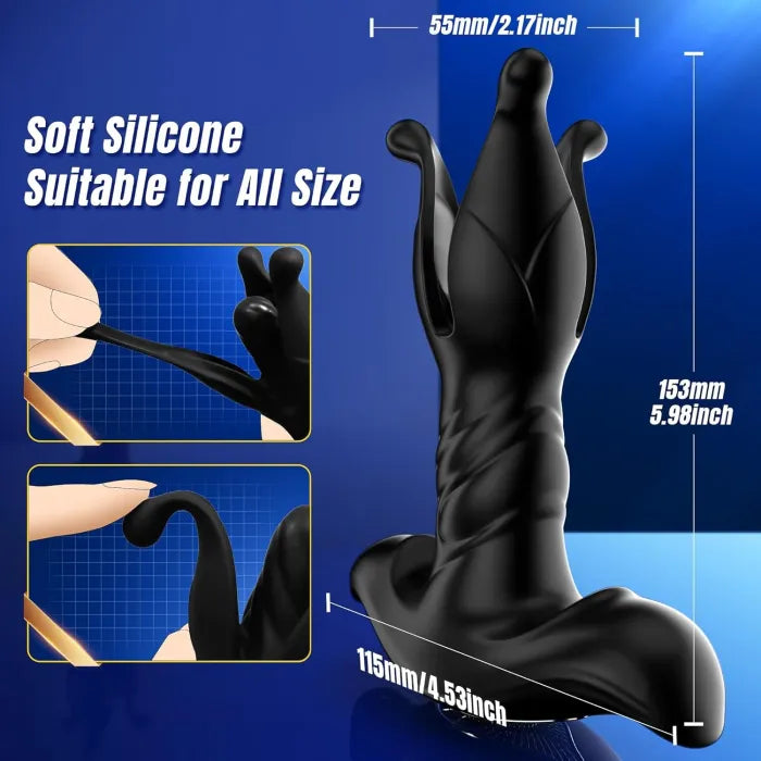 9 Tension Shock Flapping & 9 Thrusting Vibrating Prostate Massager & Uterine Stimulator