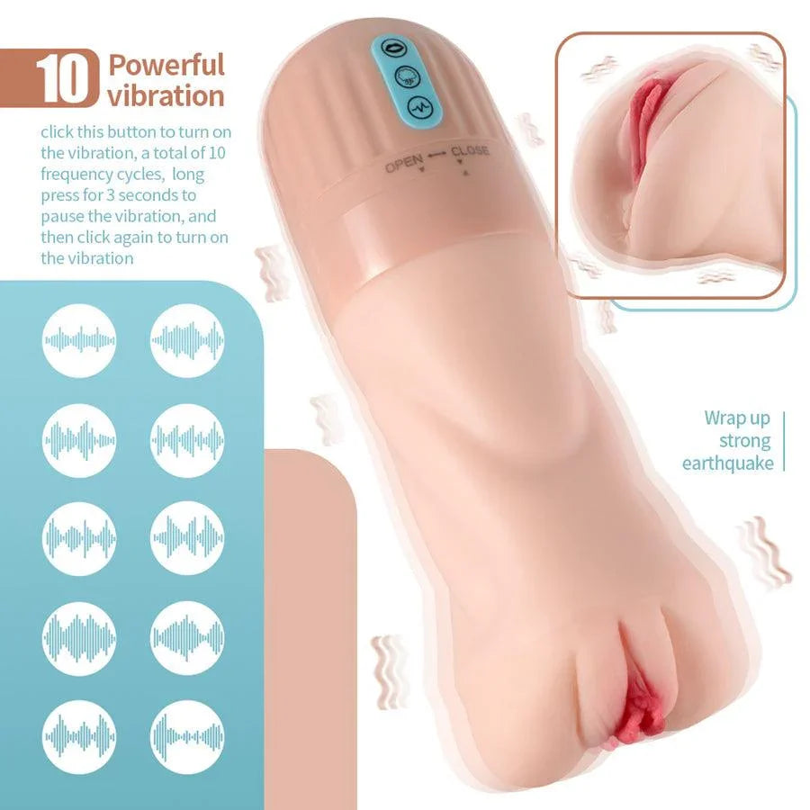 Beate - 5 Sucking & 10 Vibrating Vagina Masturbation Cup