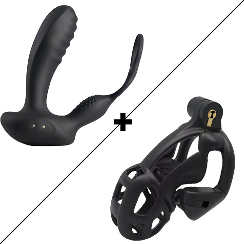 10 Vibrating Smart Heated Multifunctional Prostate Massager with Dual Cock Rings