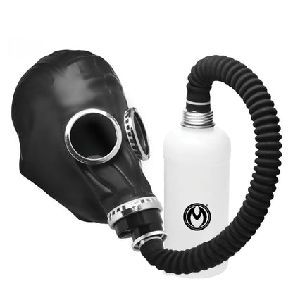 Dark Inhaler Gas Mask with Bottle Bondage Gear Fetish Restraint Sex Toy