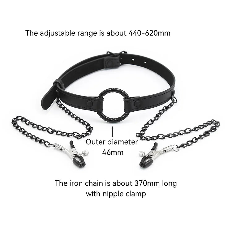 Sexy Gag with Breast Clips for Adult Use