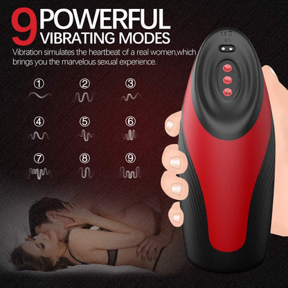9 Vibrating 6 Sucking Heating Deep Throat Masturbation Blowjob Cup
