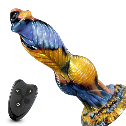 Buyging™ Phoenix Animal Texture 7 Thrusting Vibrating Big Sucker Monster Dildo 10.23 Inch